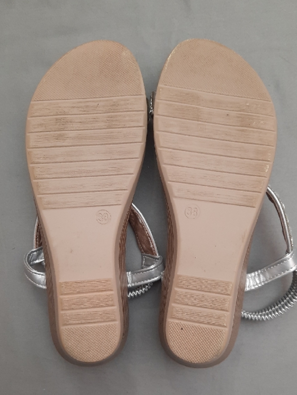 Silver Embellished Women's Sandals by Fashion - Size 38 - Picture 9 of 11